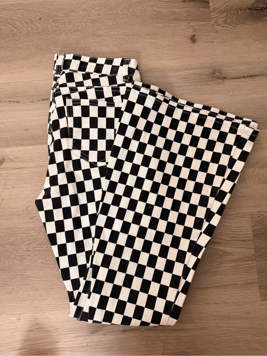 Amazon Denim - Amazon Black & White Checkerboard Straight Leg Jeans